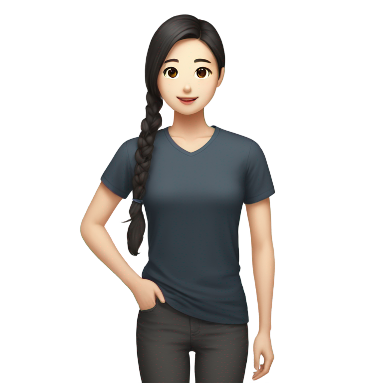 genmoji：高个帅气黑人小伙和漂亮脸蛋韩国女孩在一起