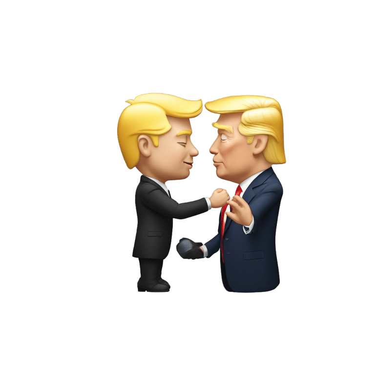 絵文字：Elon Musk kissing Donald Trump, 4k, perfect quality