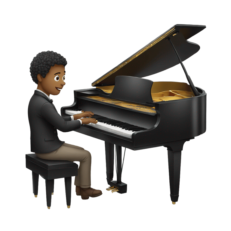 絵文字：Piano tecaher playing piano