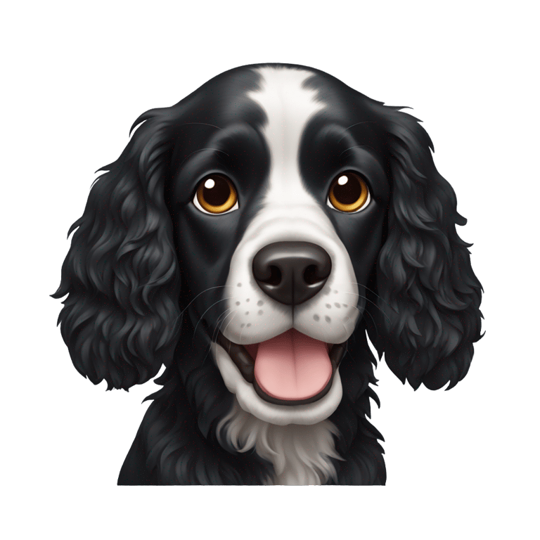 絵文字：Black spaniel dog