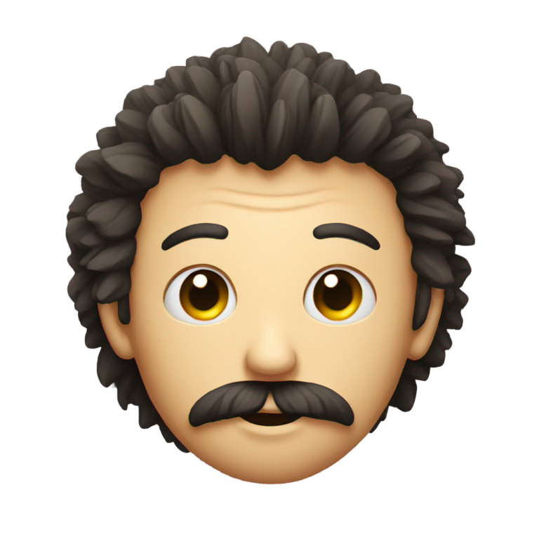 genmoji : Homme inquiétant regardant une boule poilue