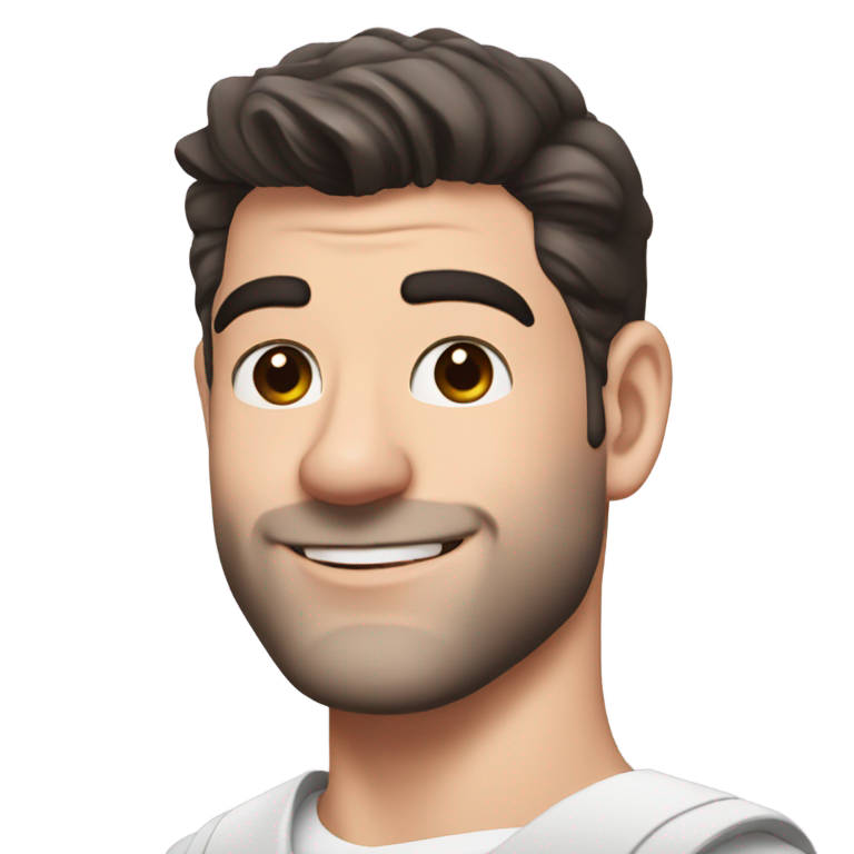 genmoji : Max Greenfield portant une robe blanche