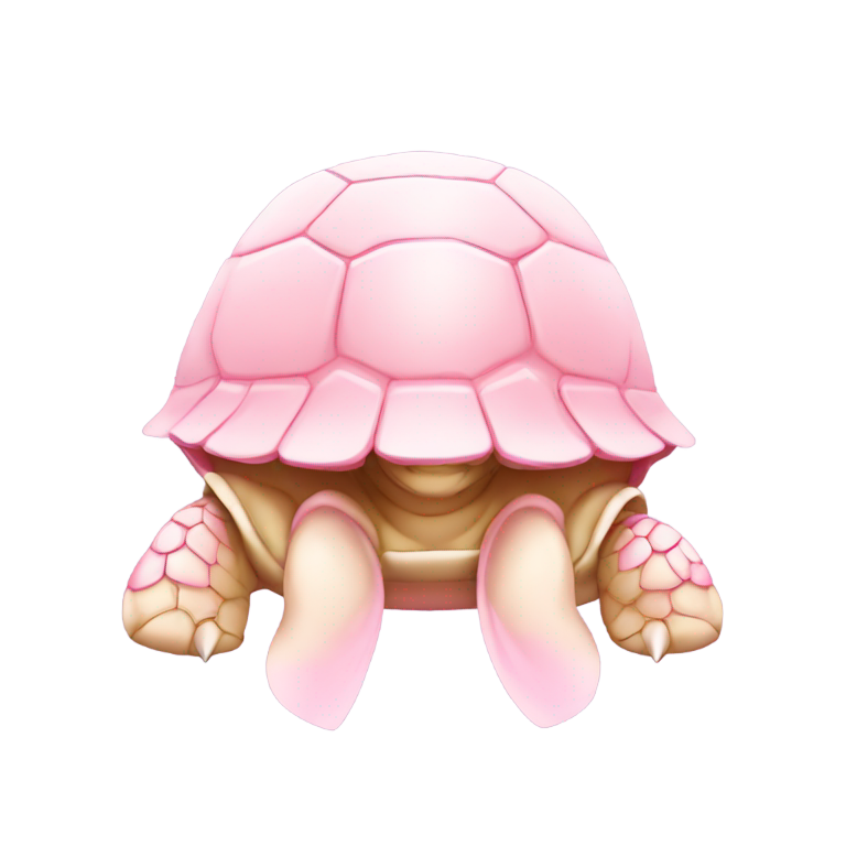 genmoji: light pink turtle with pink bow
