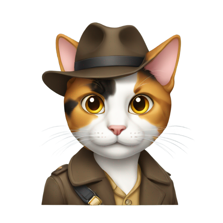 genmoji：一只侦探三花猫
