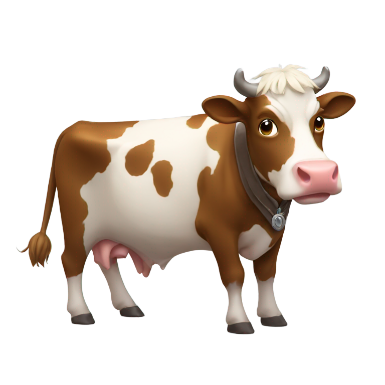 genmoji: cow with superhero cape
