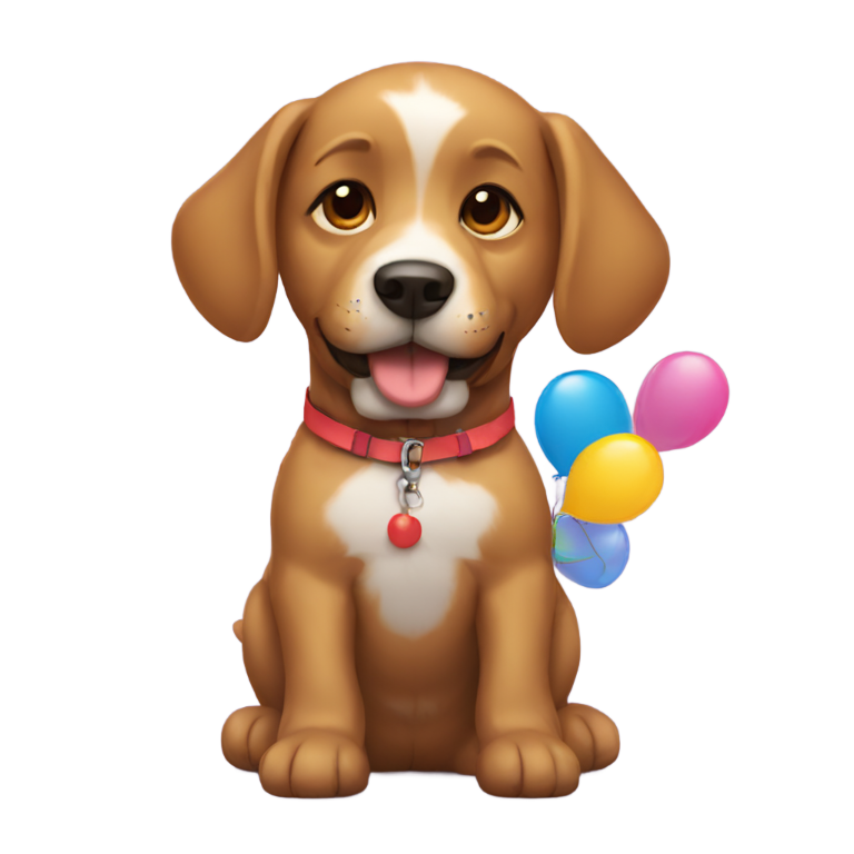 genmoji：狗腰上系着气球