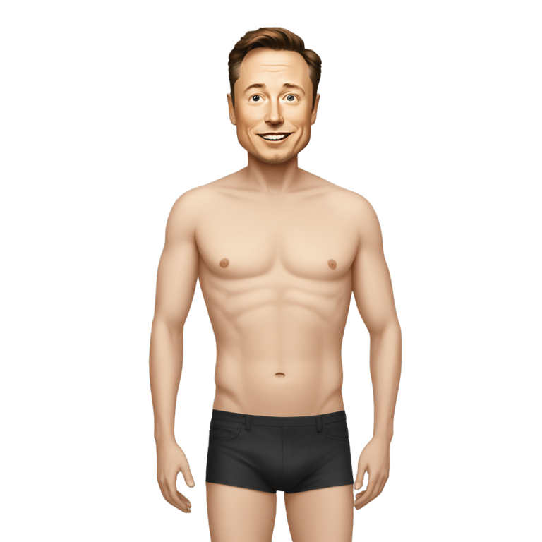 genmoji : naked Elon musk