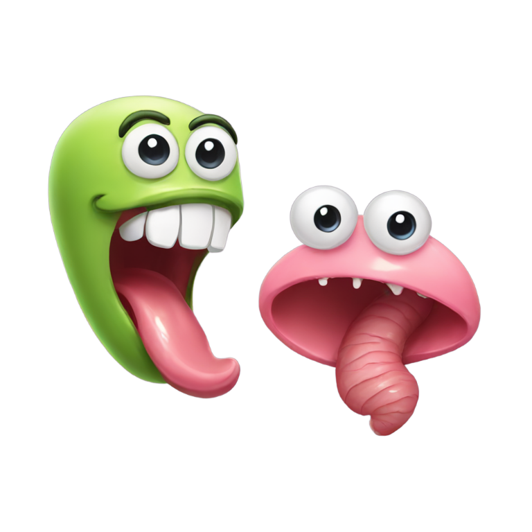 genmoji: Tongue and worm
