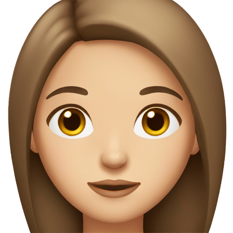 genmoji：一个有着中棕色直发和棕色眼睛的女孩