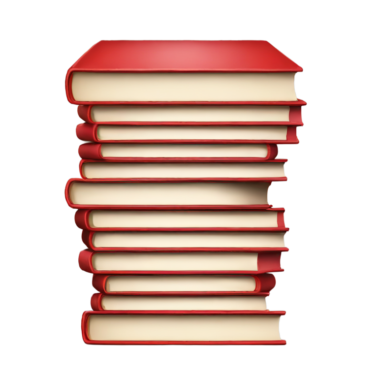 genmoji : Three stack of red books vertically