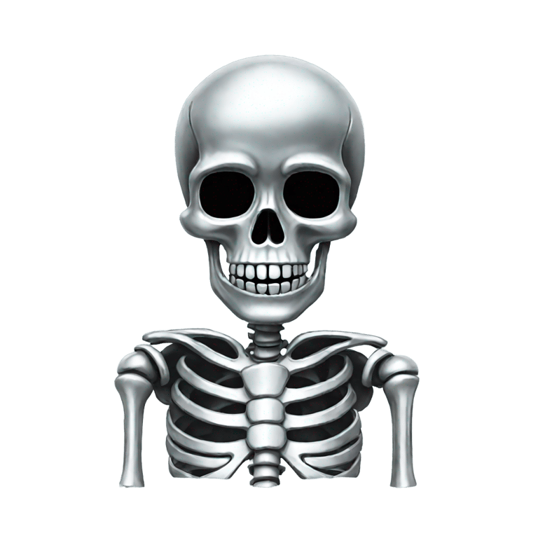 genmoji : Skeleton made out of chrome