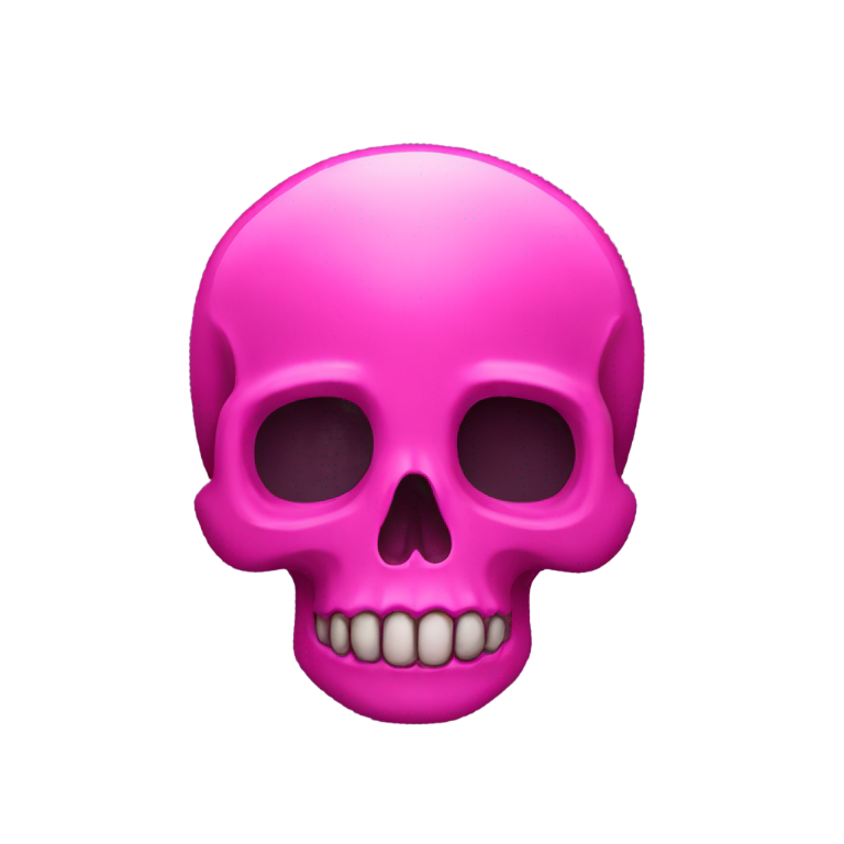 genmoji: skull emoji in the colour dark pink