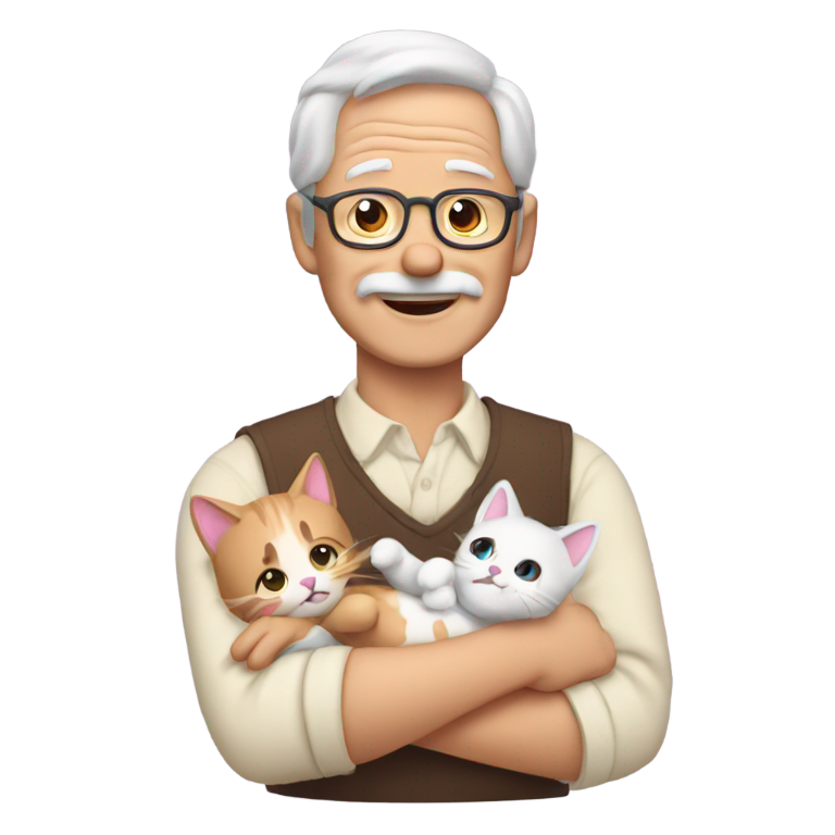 genmoji：一个有着婴儿脸和猫爪手的老爷爷