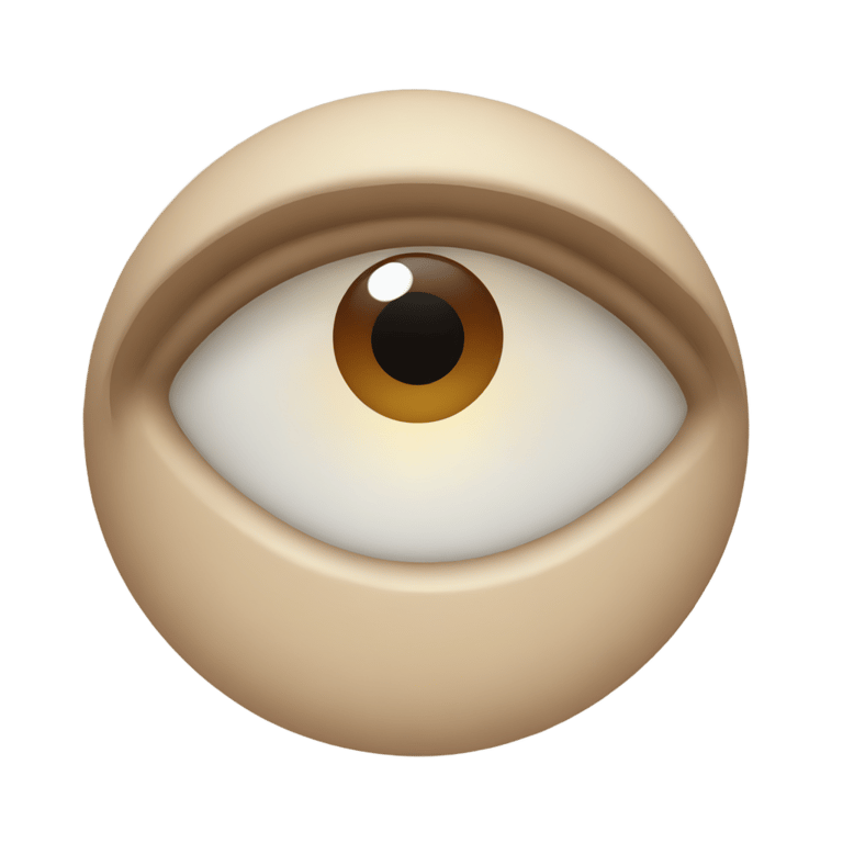 絵文字：Round white and brown eye