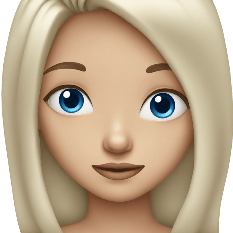 genmoji : Fille aux yeux bleus