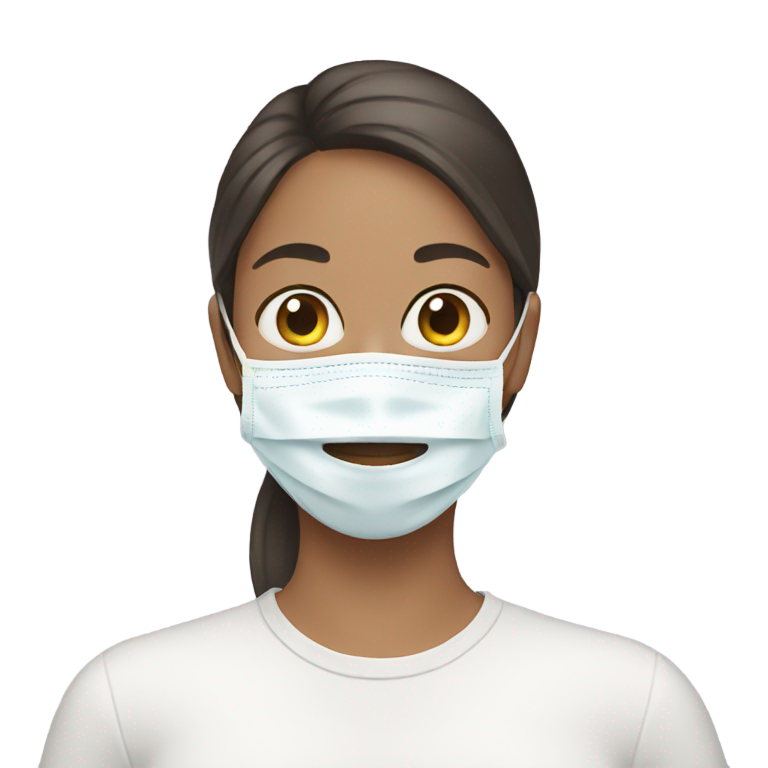 genmoji：戴着白色口罩的女人