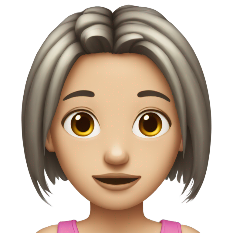 genmoji：瘦削、油腻头发和兔牙的女孩