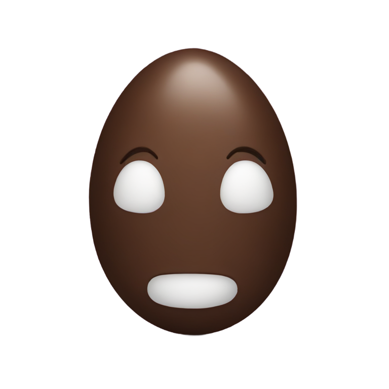 genmoji : Un œuf en chocolat sans visage