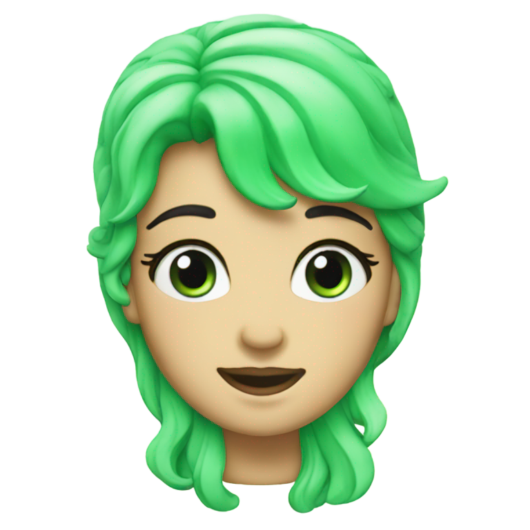 genmoji : Green Northern lights birthday cake