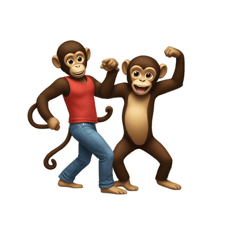絵文字：Diddy and a monkey dancing