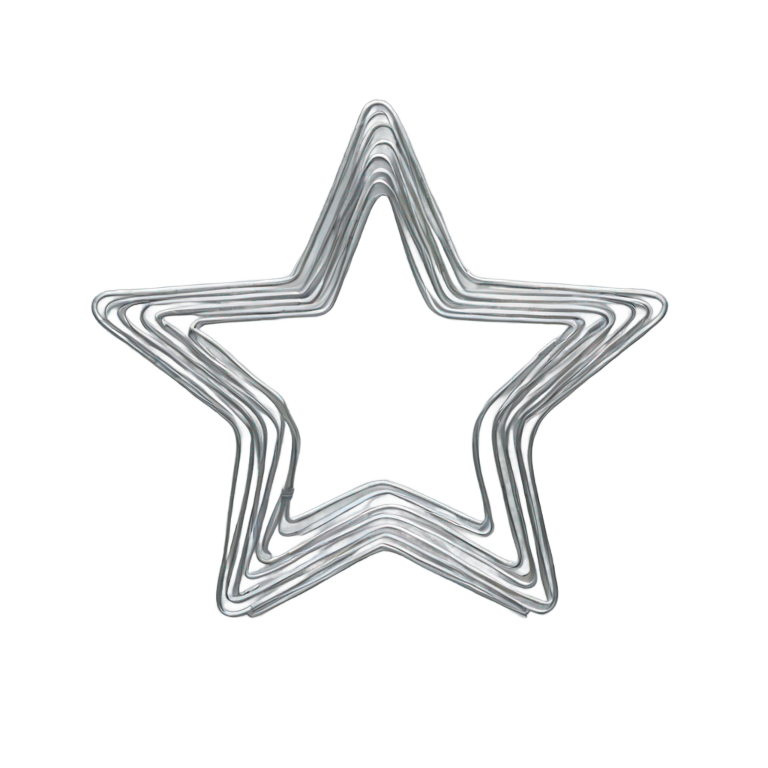 genmoji: Silver wire shape as star