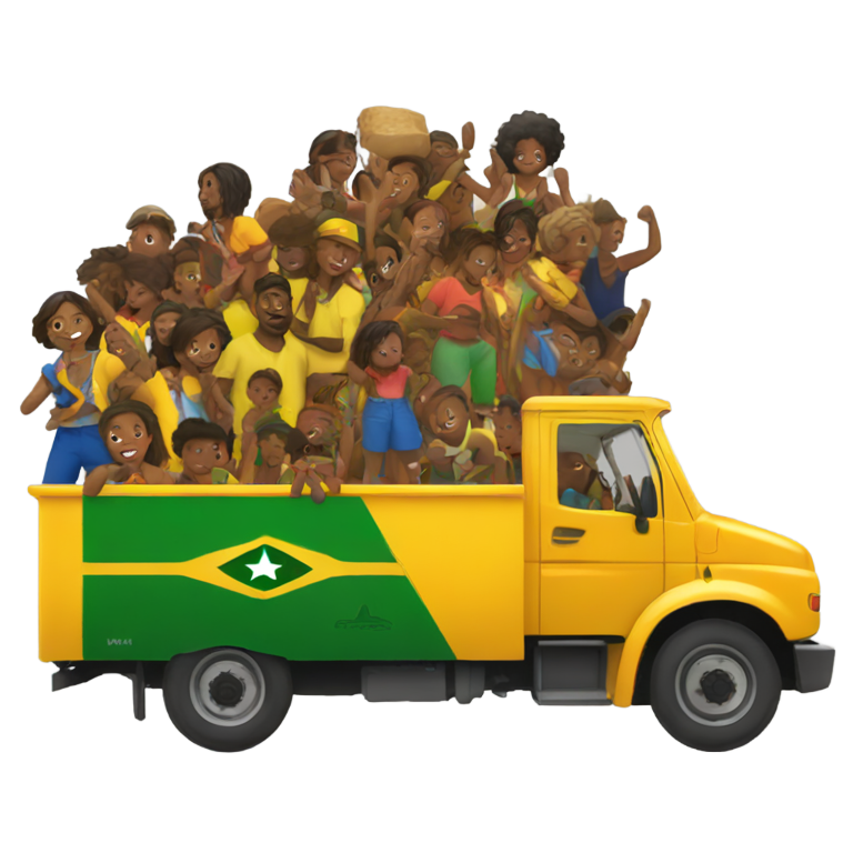 genmoji: a 🇯🇲truck with people