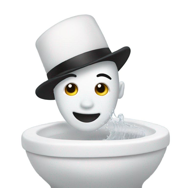 絵文字：トイレの水を顔にかけるミーム