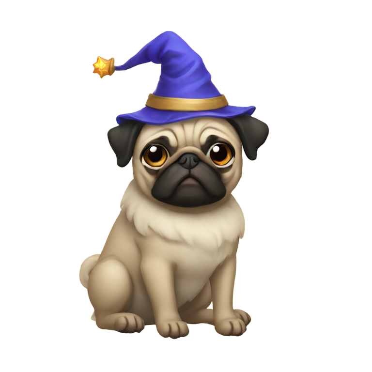 genmoji：魔法师哈巴狗