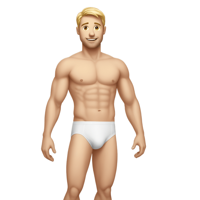 genmoji：white man in underwear