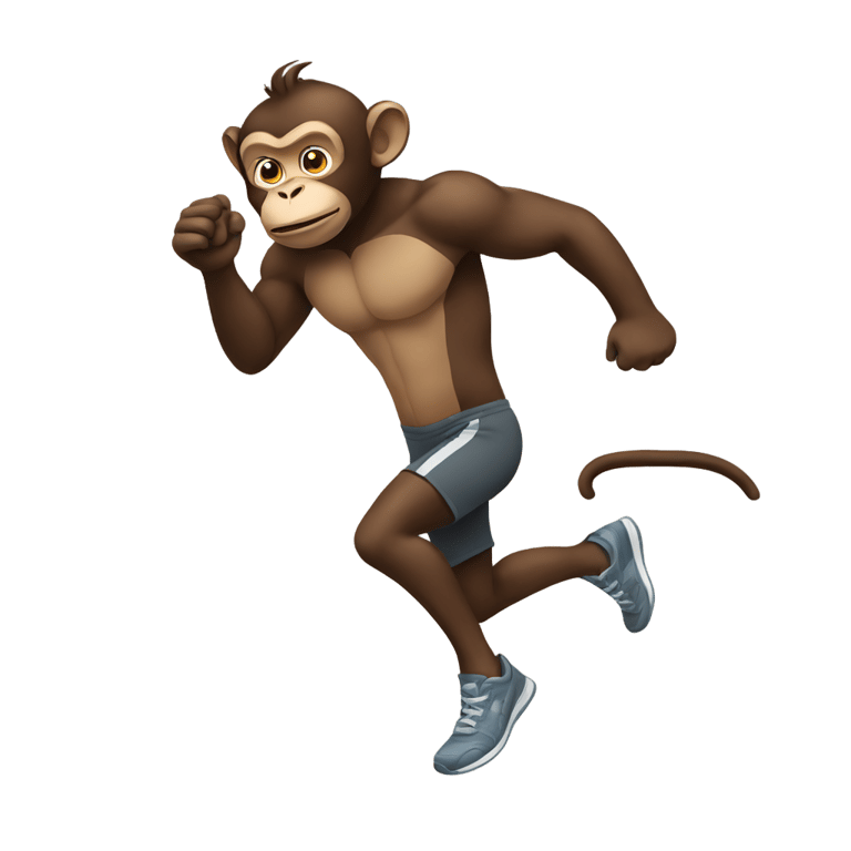 絵文字：A monkey running in gym clothes