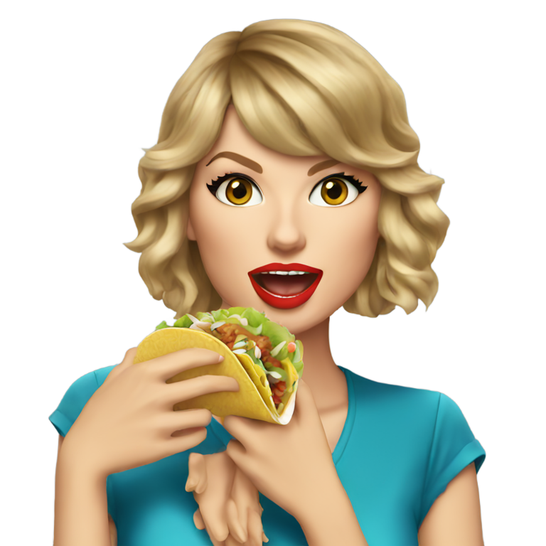 genmoji : Taylor Swift mangeant des tacos