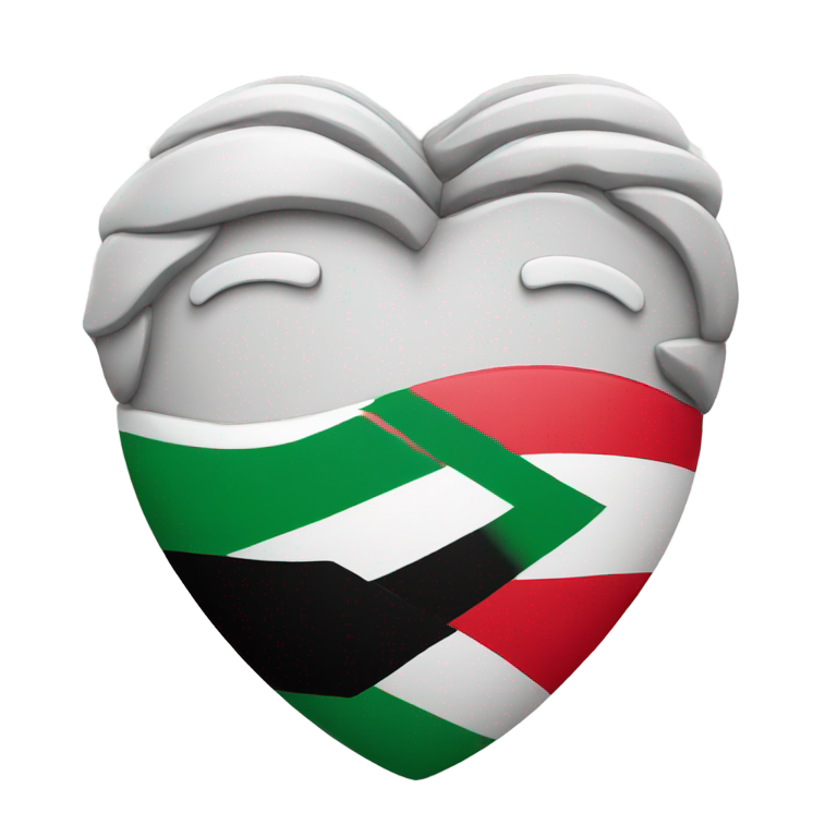 genmoji : Cœur aux couleurs du drapeau palestinien