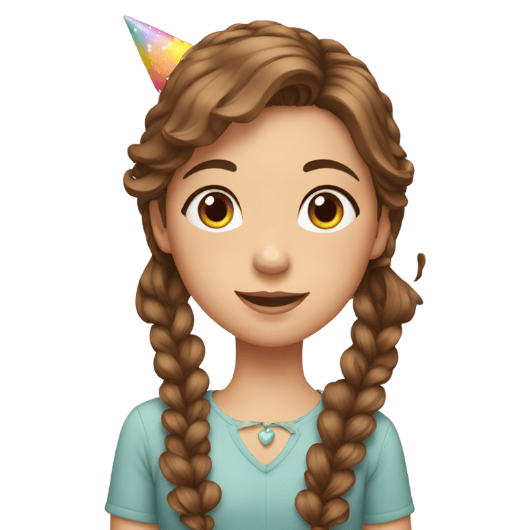 genmoji：一位有棕发戴生日饰品的女孩
