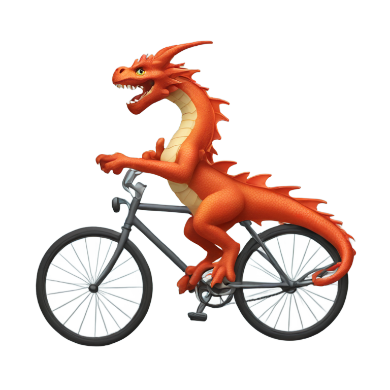 絵文字：自転車に乗るドラゴン