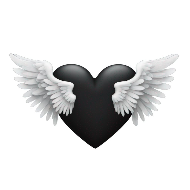 genmoji : Black heart with angel wings