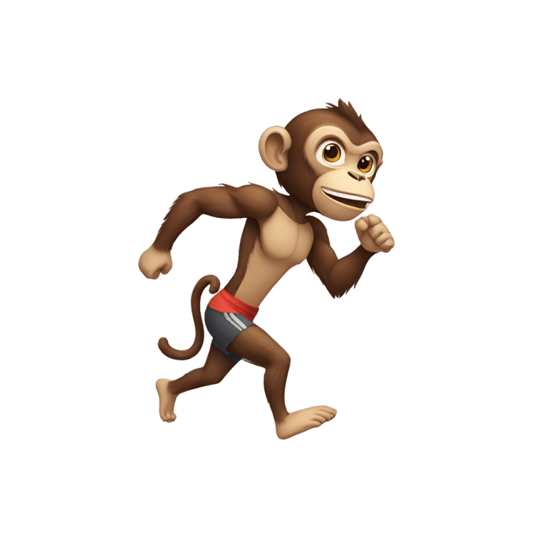 絵文字：A monkey running in gym clothes