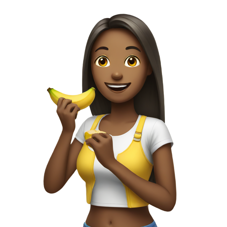 絵文字：バナナを食べる女の子