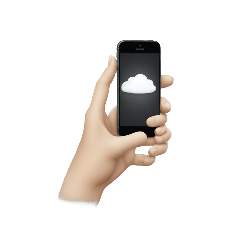 genmoji: One white hand having an Iphone into