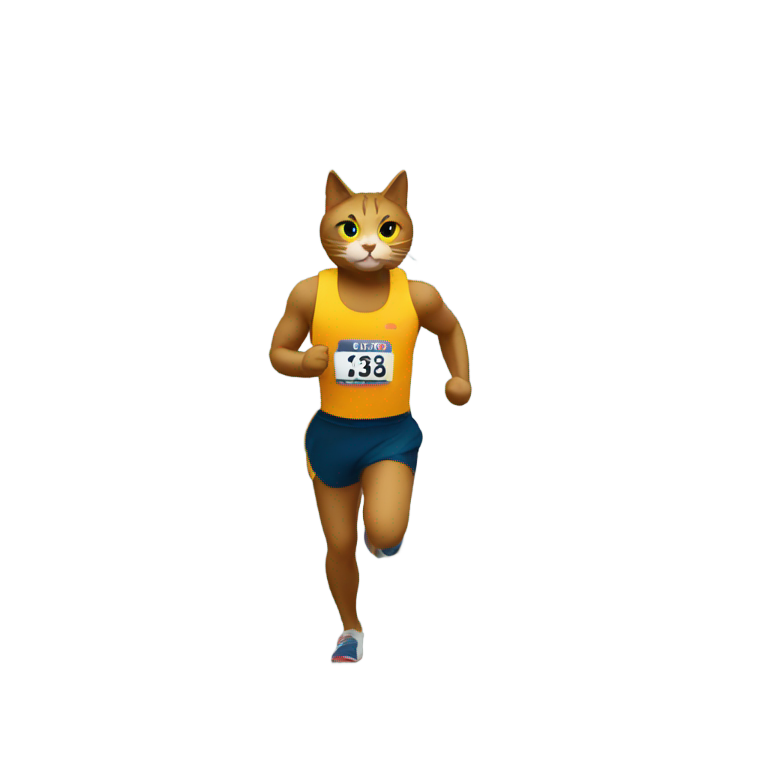 genmoji：猫跑马拉松比赛