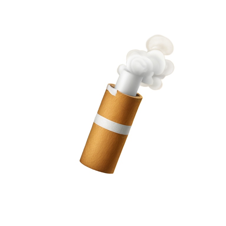 genmoji: A dowel of wood smoking a cigarette