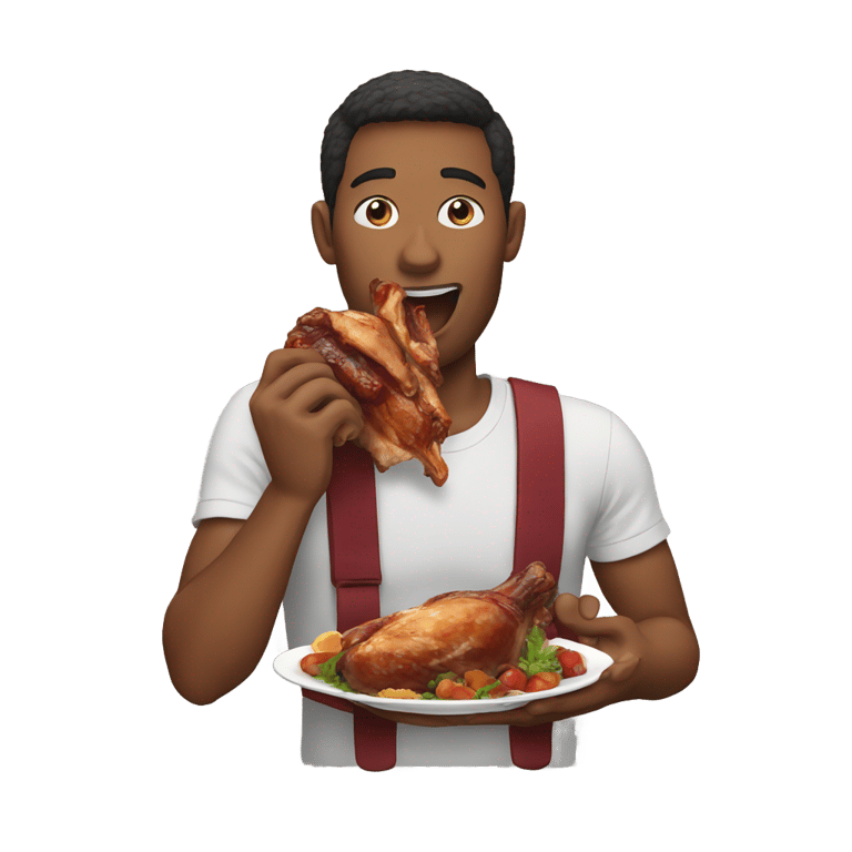 絵文字：Man eating turkey leg
