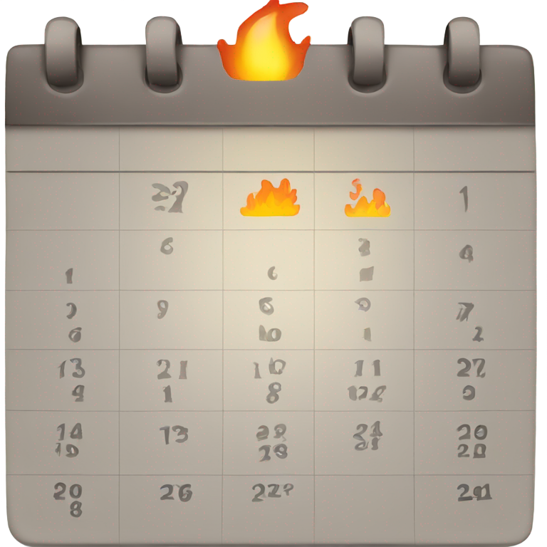 genmoji：calendar with fire