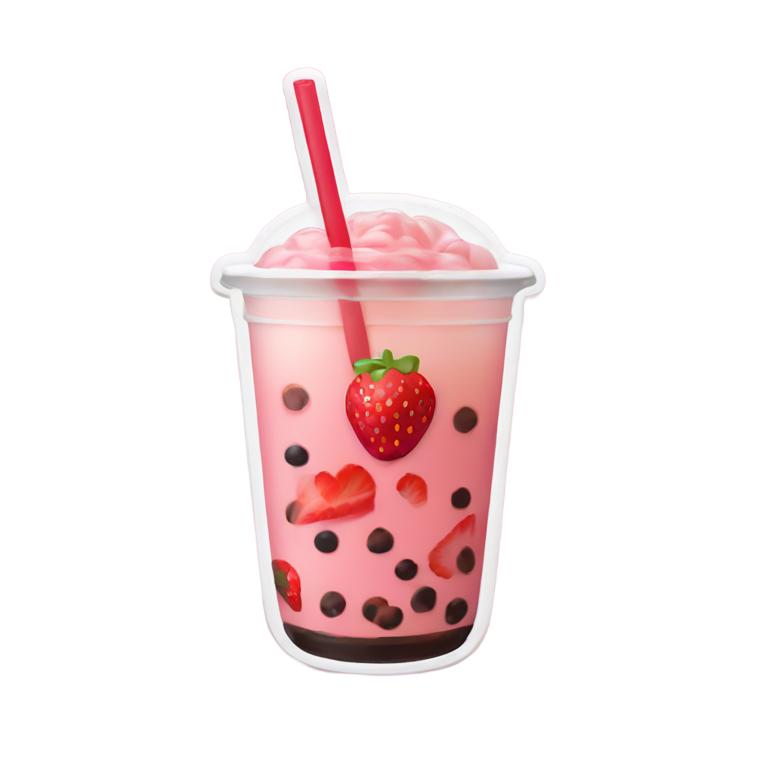 genmoji : Buvable, ruban, fraise