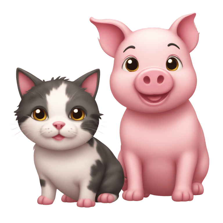 genmoji : piglet and kitty