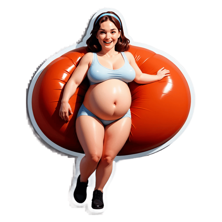 genmoji：hyper pregnant women inflated in latex