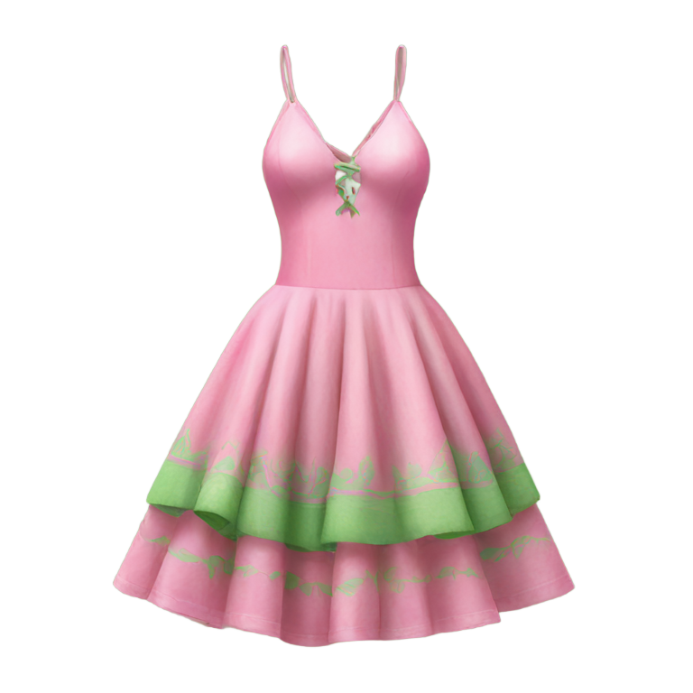genmoji: A pink and green annie’s ibiza dress