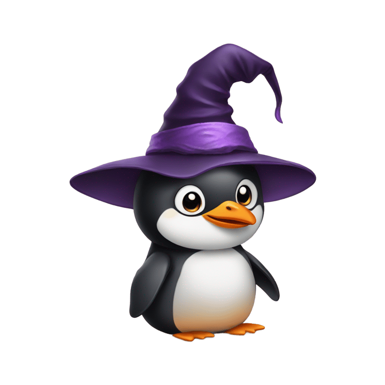 絵文字：Baby Penguin with a witch hat