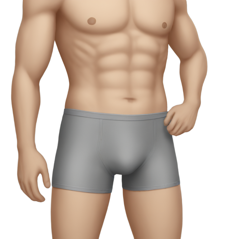 genmoji: men in briefs grey