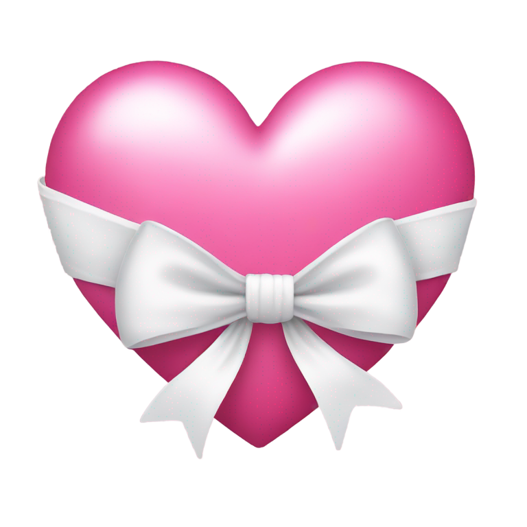 genmoji: pink heart with white bow