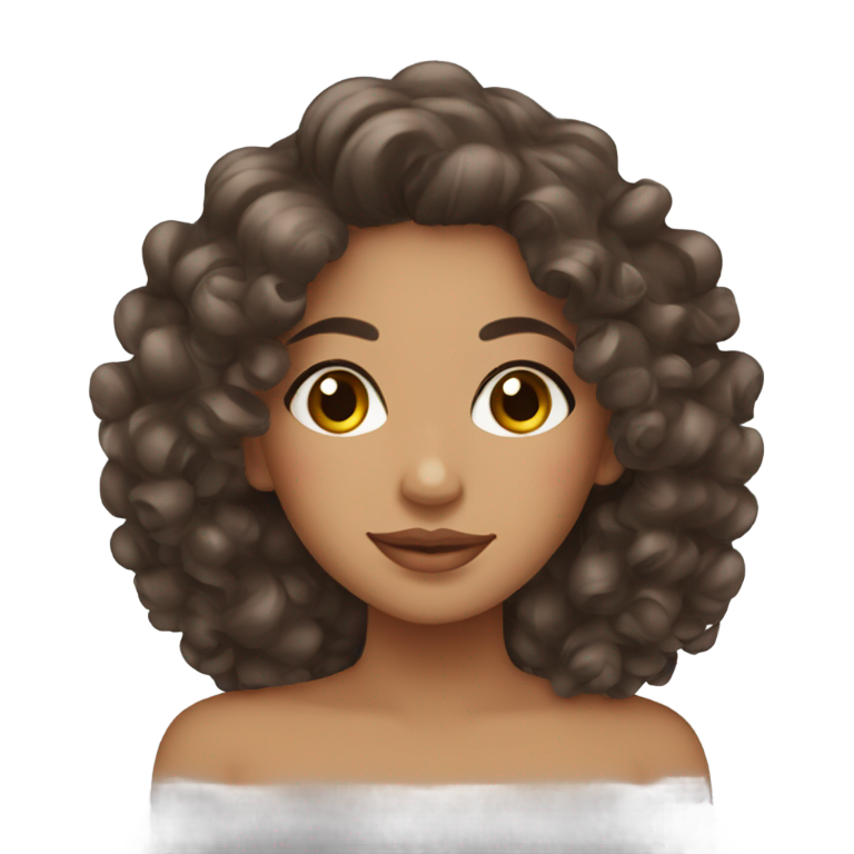 絵文字：ラテン系のカーリーヘアの少女のスパデー